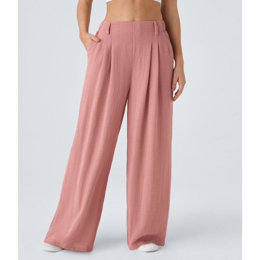 Cotton On Haven‎ Pleated Wide Leg Pants 3X Rose Pink Womens High Rise Relaxed